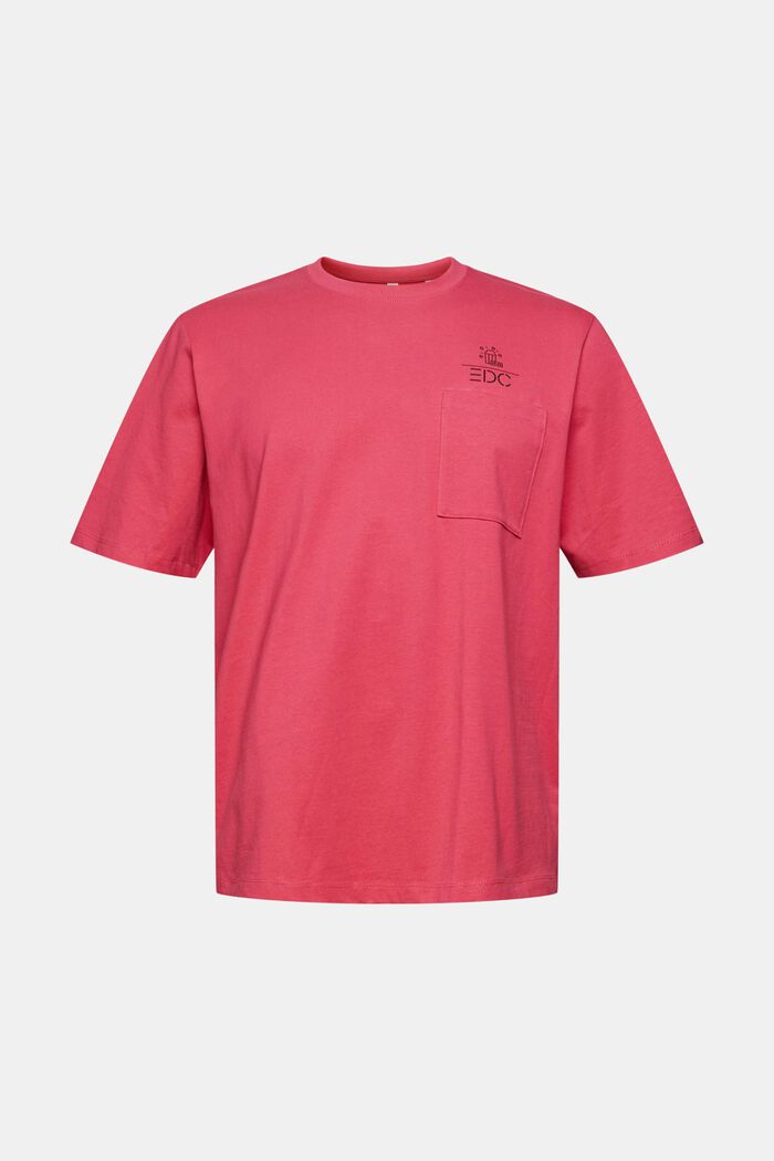Jersey-T-Shirt mit Motiv und Logo, DARK PINK, detail image number 4