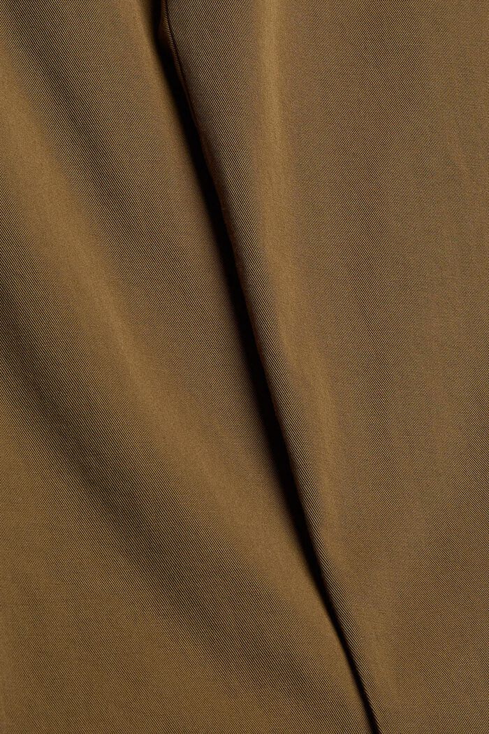 Bundfaltenhose mit Gürtel, Pima-Baumwolle, KHAKI GREEN, detail image number 1