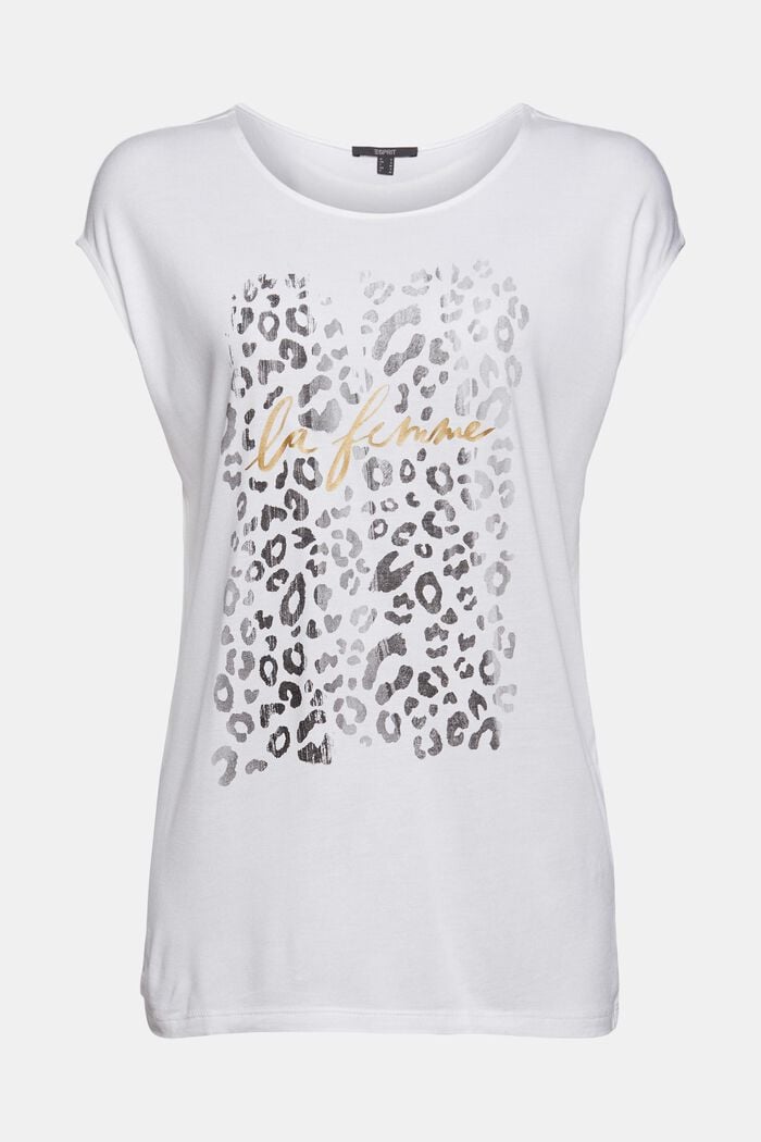 T-Shirt mit Print, LENZING™ ECOVERO™, WHITE, overview