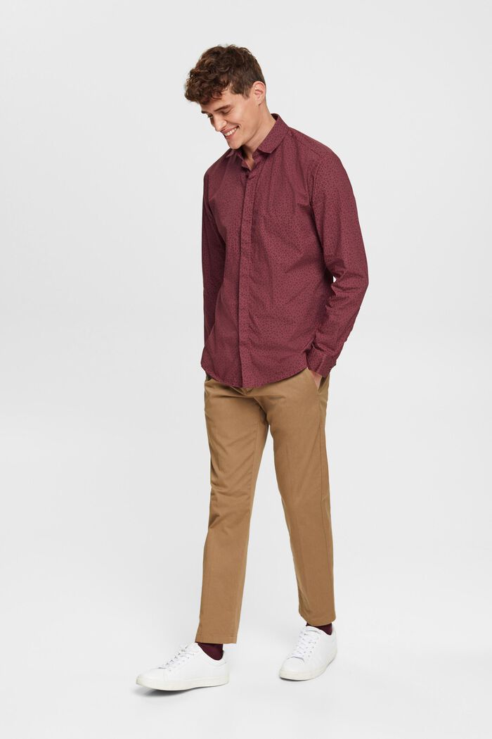 Slim-Fit-Hemd mit Print, BORDEAUX RED, detail image number 4