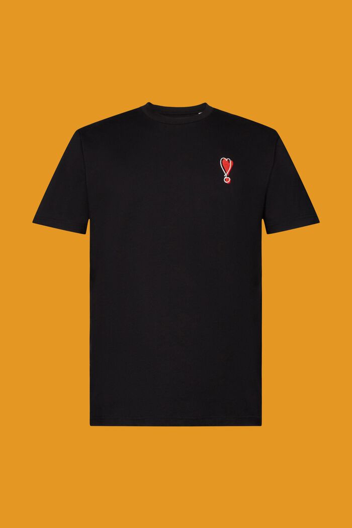 T-Shirt mit Herzmotiv aus nachhaltiger Baumwolle, BLACK, detail image number 6