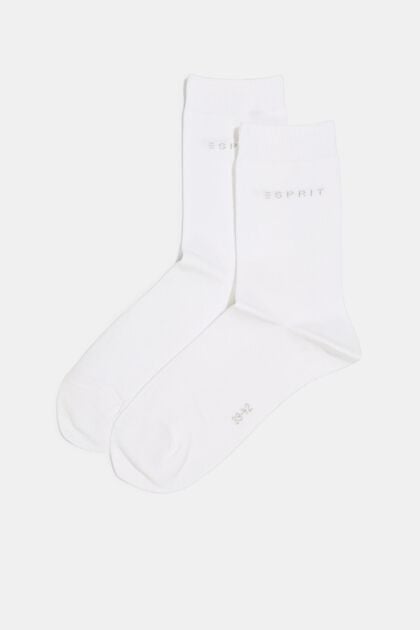 Socken im Doppelpack mit eingestricktem Logo, Bio-Baumwolle