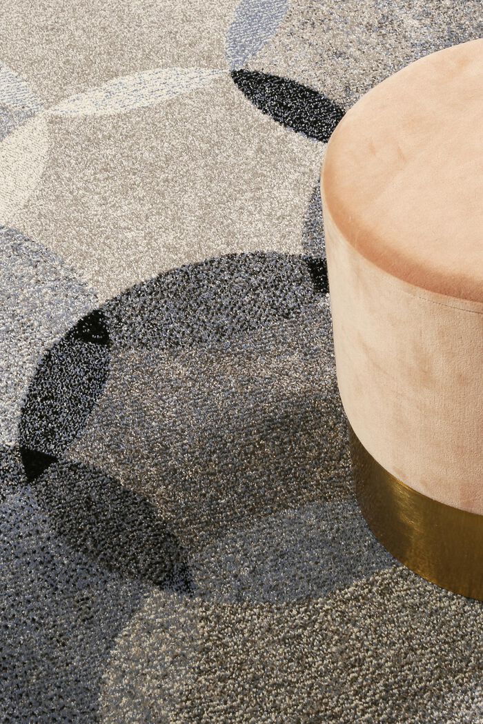 Kurzflor-Teppich mit symmetrischem Muster, BLUE, detail image number 1