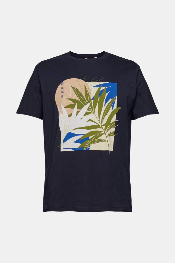 Jersey-T-Shirt mit Pflanzen-Print, NAVY, detail image number 6