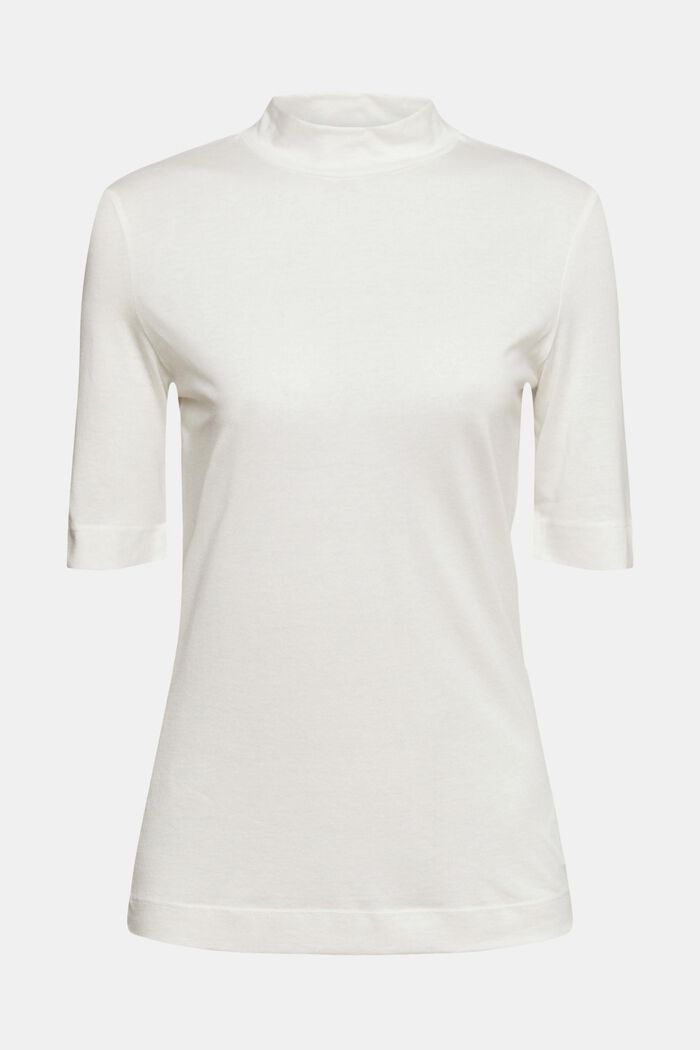 T-Shirt mit Stehkragen, TENCEL™, OFF WHITE, detail image number 7