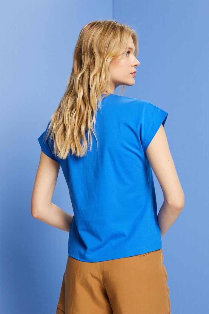 Basic-T-Shirt, 100 % Baumwolle, BRIGHT BLUE, detail image number 3
