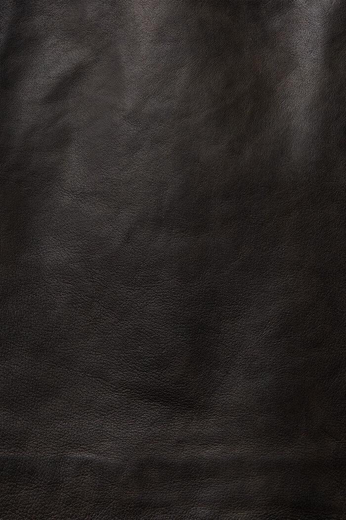 Leder-Minirock mit asymmetrischem Reißverschluss, BLACK, detail image number 6