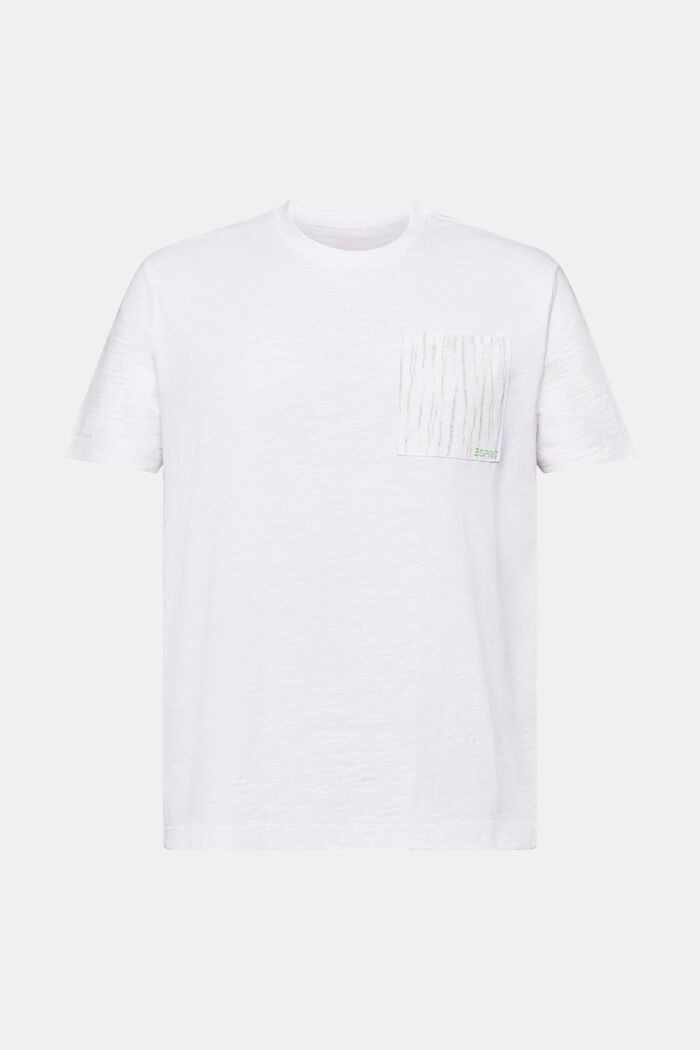 Slub-T-Shirt aus Baumwolle mit Logo, WHITE, detail image number 6