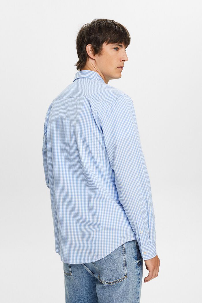 Button-Down-Hemd mit Vichy-Muster, 100% Baumwolle, BRIGHT BLUE, detail image number 3