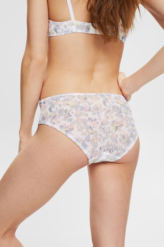 Recycelt: Hipter-Shorts mit floralem Muster, WHITE, detail image number 4