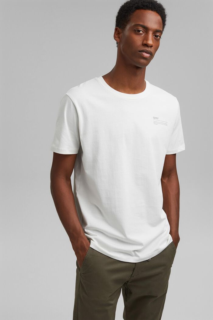 Jersey-T-Shirt mit Print, 100% Bio-Baumwolle, OFF WHITE, detail image number 0