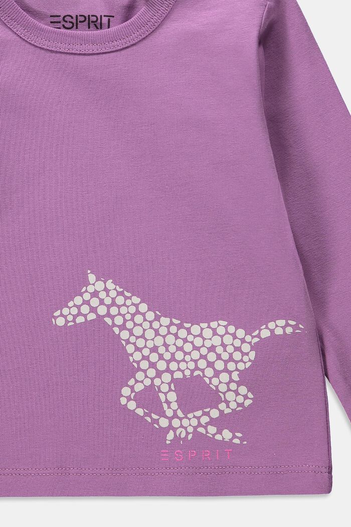 Longsleeve mit Pferde-Print, nachhaltige Baumwolle, PURPLE, detail image number 2