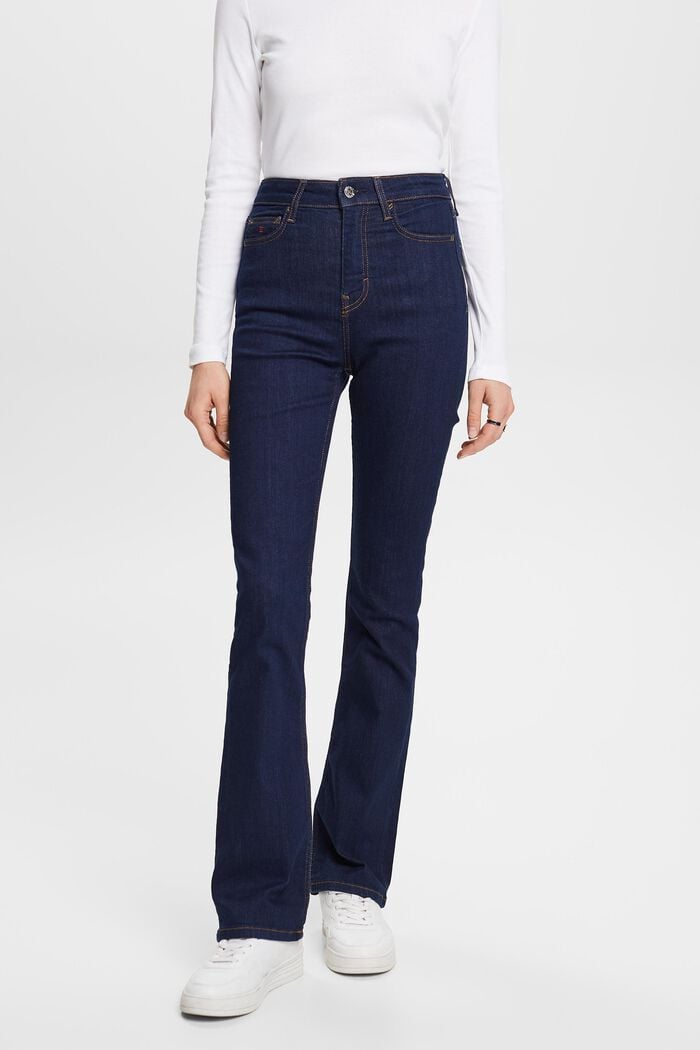 Premium-Bootcut Jeans mit hohem Bund, BLUE RINSE, detail image number 0