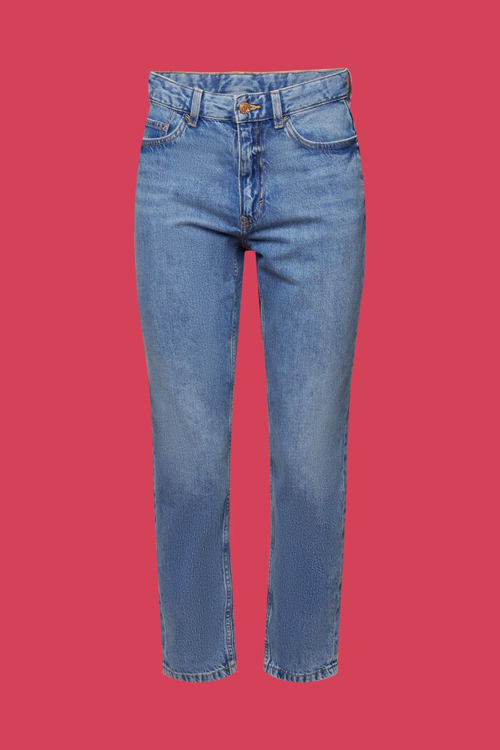 Mom-Jeans mit hohem Bund, Baumwollmix, BLUE LIGHT WASHED, detail image number 6