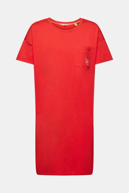 Nachthemd mit Brusttasche, RED, overview