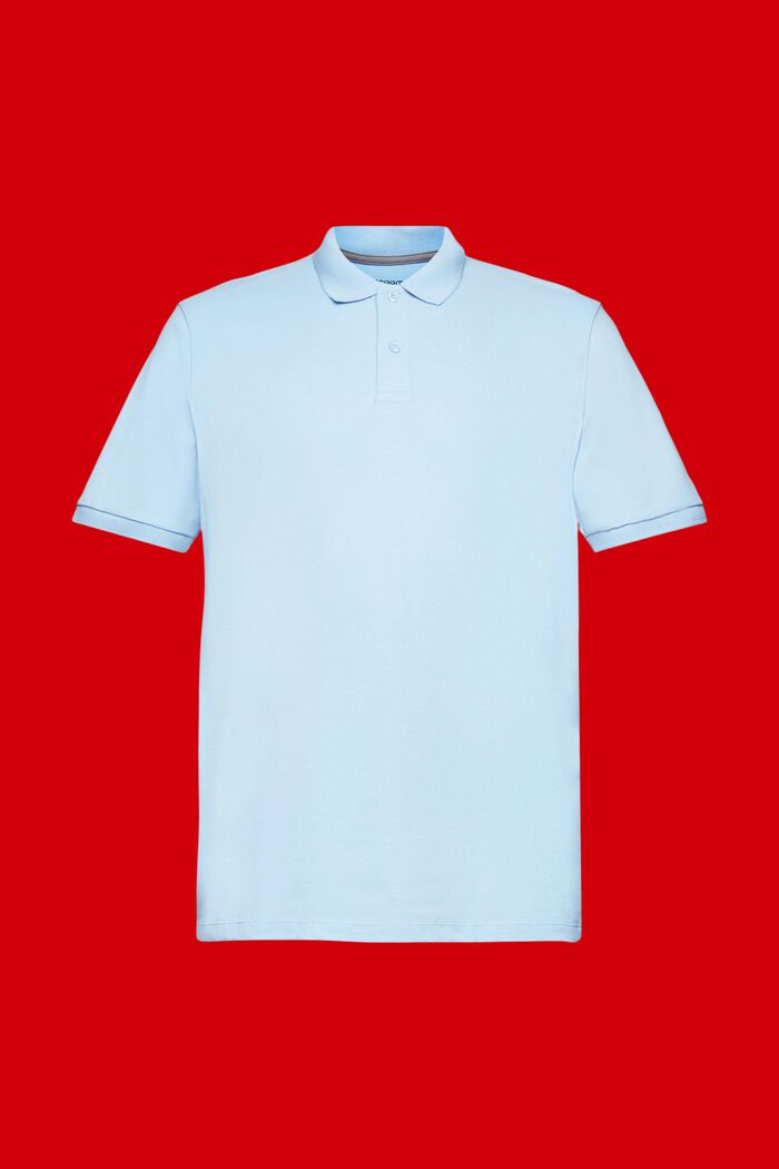 Slim-Fit-Poloshirt aus Baumwoll-Piqué, LIGHT BLUE, detail image number 6