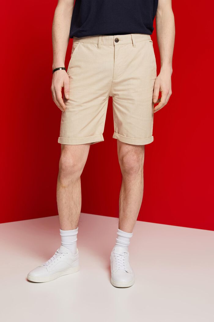 Zweifarbige Chino-Shorts, LIGHT BEIGE, detail image number 0
