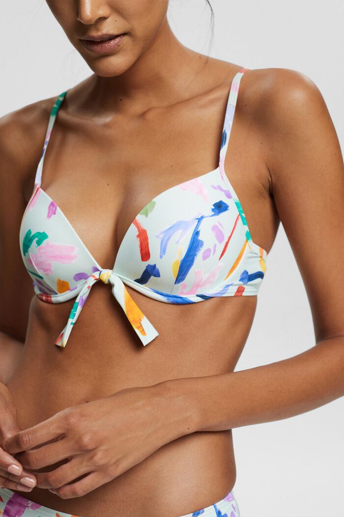 Recycelt: Bikini-Top mit Schleifen-Detail, LIGHT AQUA GREEN, detail image number 0