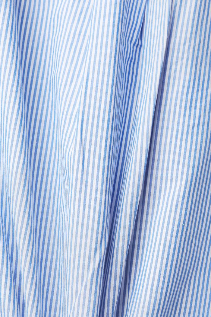 Baumwollbluse im Streifenlook mit V-Ausschnitt, BRIGHT BLUE, detail image number 5