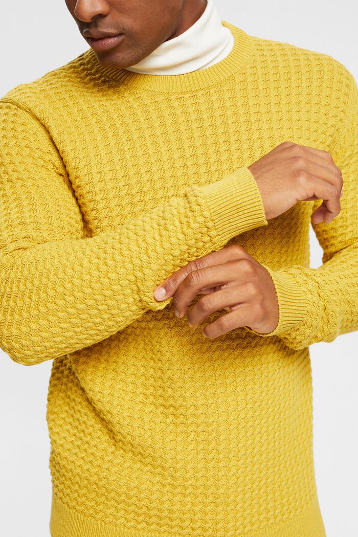 Pullover aus Strukturstrick, DUSTY YELLOW, detail image number 3