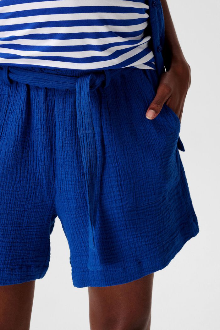 MATERNITY Shorts mit Unterbauchbund und Gürtel, ELECTRIC BLUE, detail image number 1