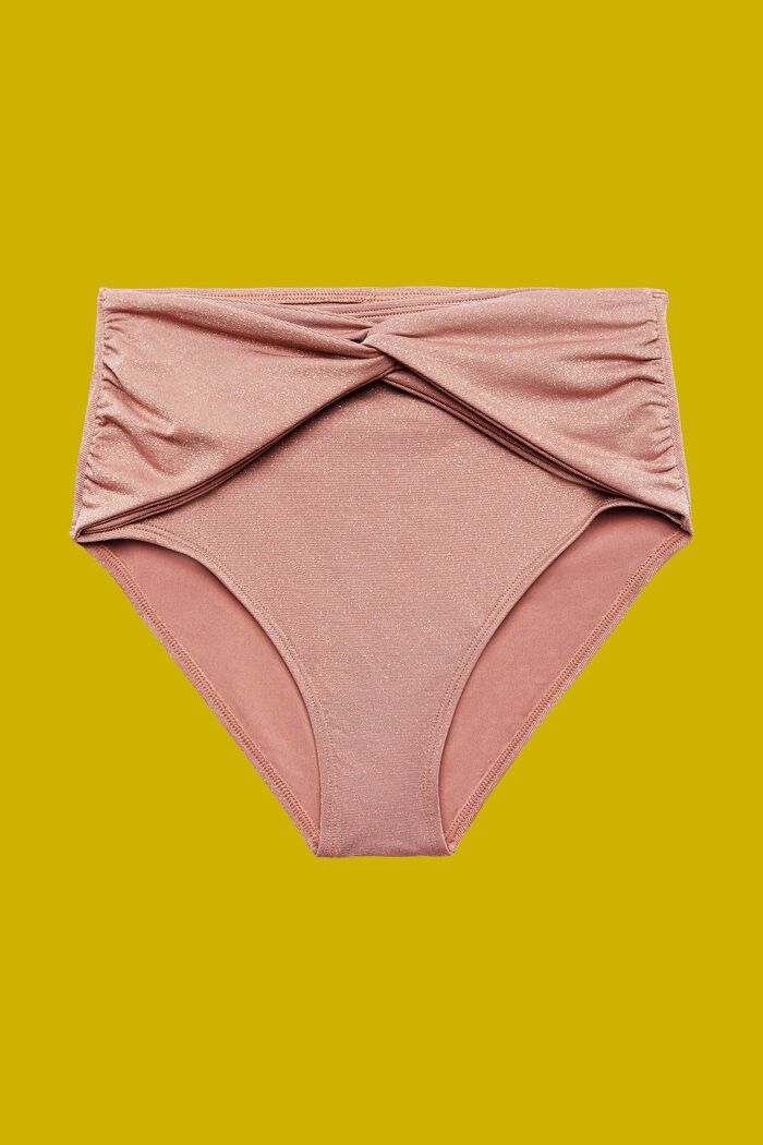 Recycelt: glitzernde Bikinihose mit hohem Bund, CINNAMON, detail image number 3