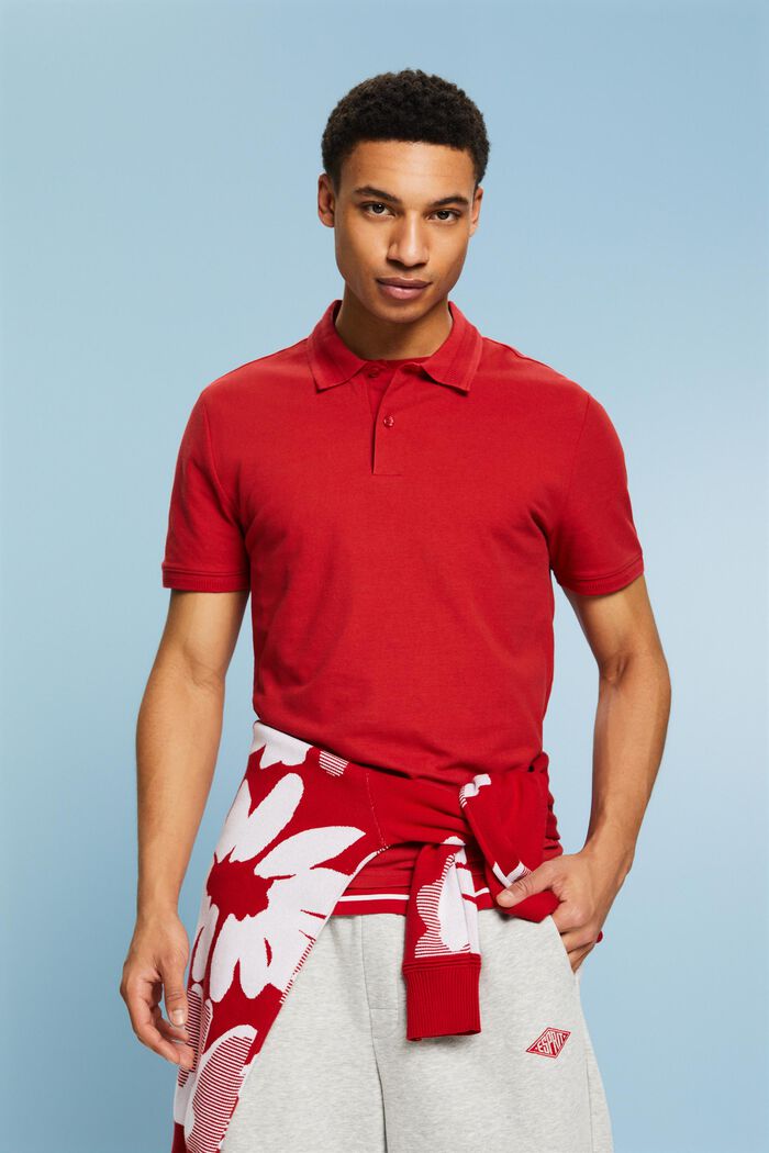 Piqué-Poloshirt aus Pima-Baumwolle, DARK RED, detail image number 4