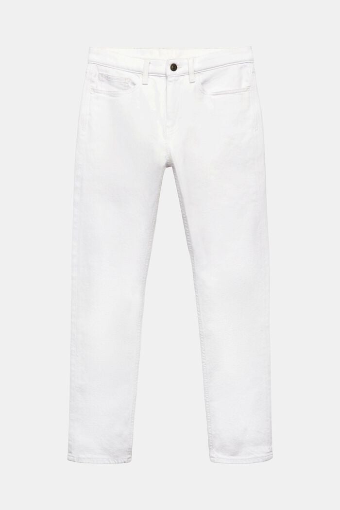 Schmale Jeans mit mittlerer Bundhöhe, WHITE, detail image number 6