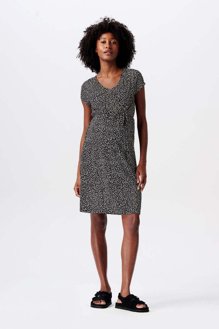 MATERNITY Kleid mit Stillfunktion und Print, DEEP BLACK, detail image number 1
