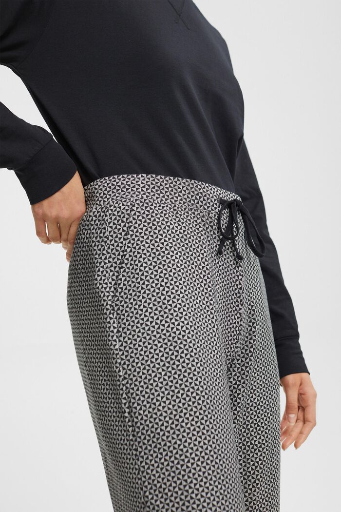 Jersey-Hose mit Print und Spitze, BLACK, detail image number 2