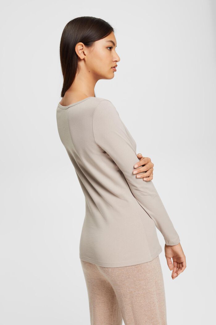 Longsleeve aus Jersey, LIGHT TAUPE, detail image number 3