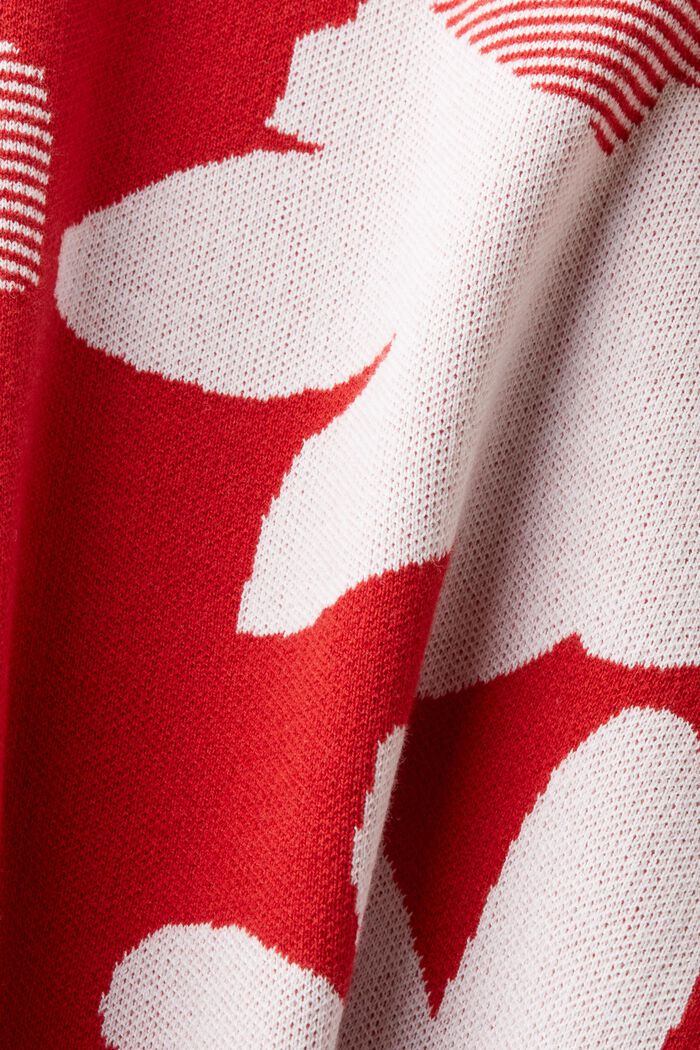 Jacquard-Pullover aus Baumwolle, DARK RED, detail image number 5