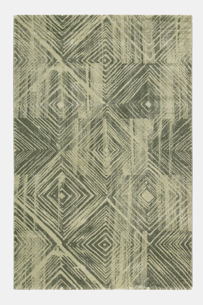 Kurzflor-Teppich mit geometrischem Muster, GREEN, detail image number 0