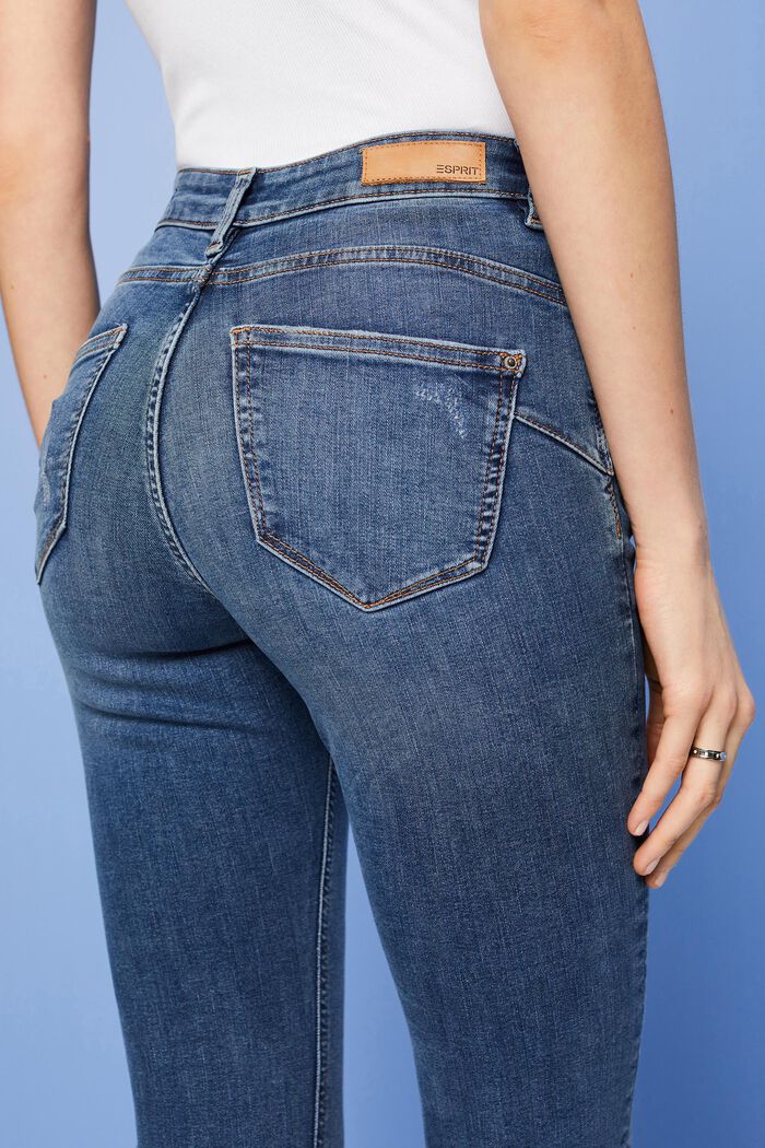 Shaping-Jeans mit hohem Bund, BLUE MEDIUM WASHED, detail image number 4