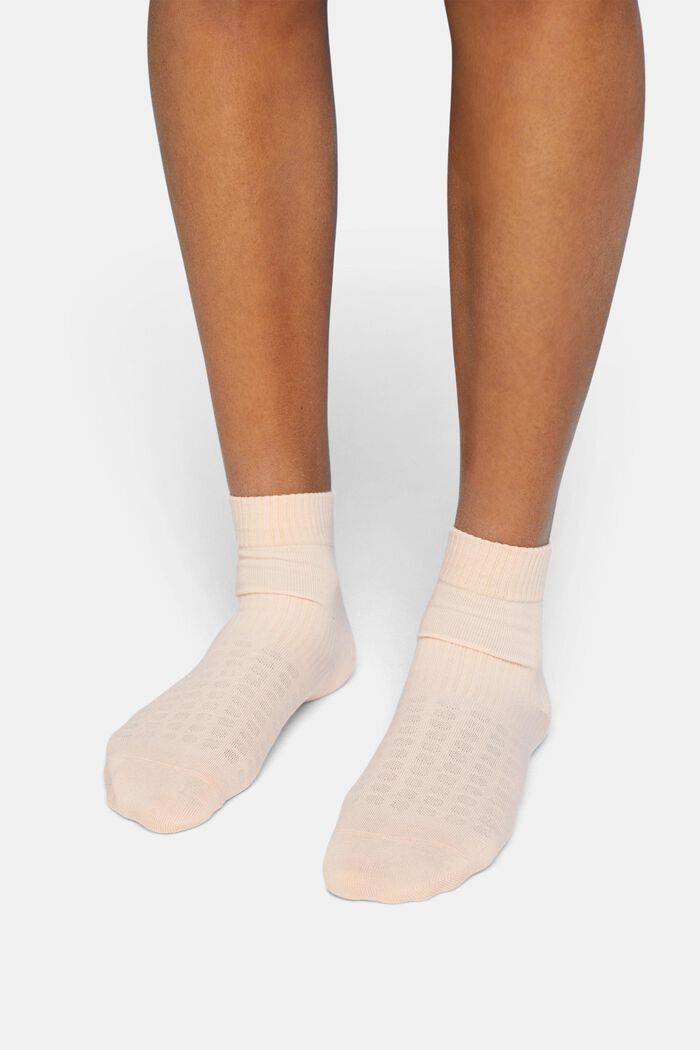 3er-Pack Gerippte Socken aus Bio-Baumwolle mit mittelhohem Schaft, BEIGE/LILAC, detail image number 1