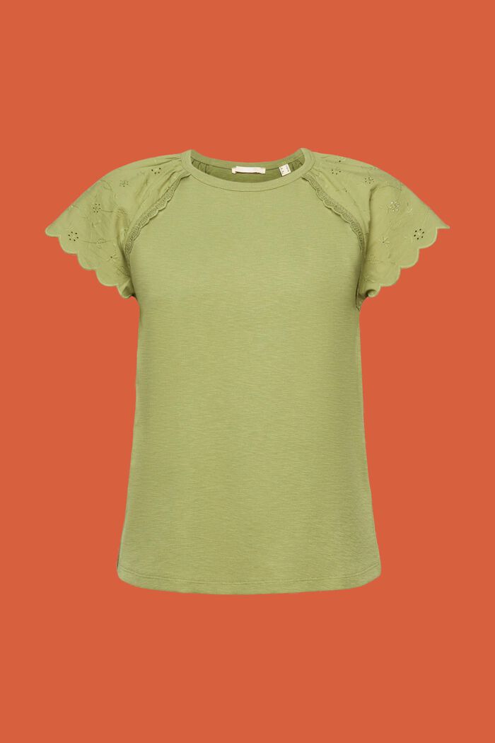 T-Shirt aus Materialmix, PISTACHIO GREEN, detail image number 6