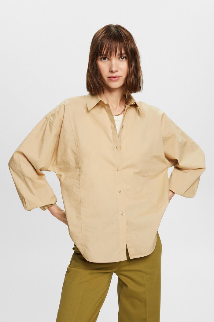 Button-Down-Hemd aus Baumwolle, SAND, detail image number 0