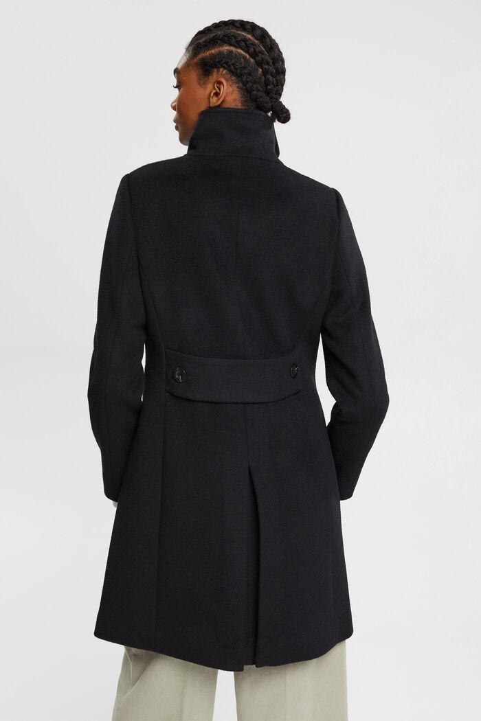 Mantel mit Wolle, BLACK, detail image number 5