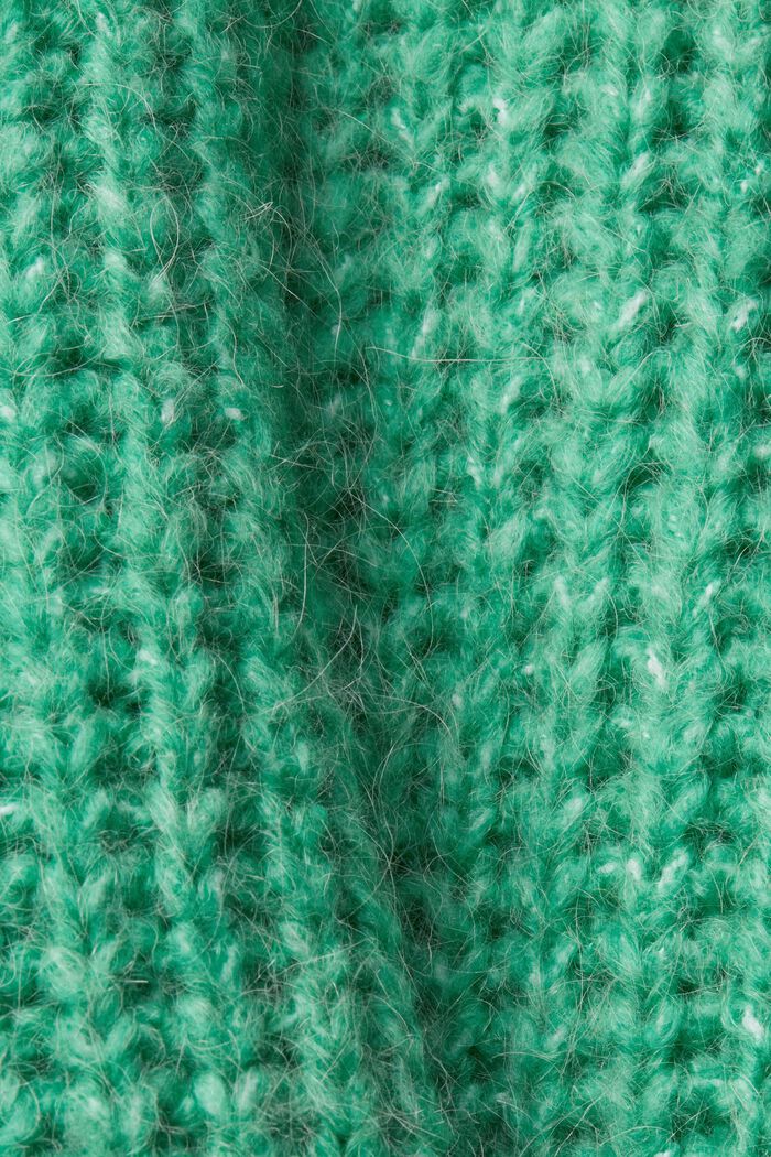 Grobstrickpullover mit Rollkragen, mit Alpaka und Wolle, LIGHT GREEN, detail image number 4
