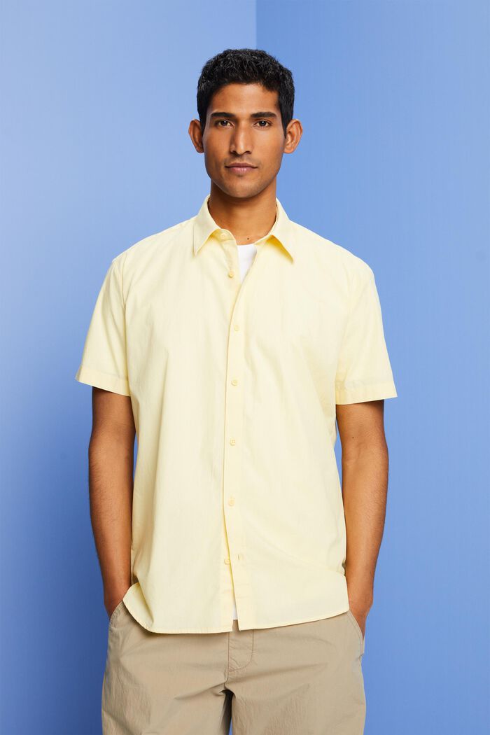 Kurzärmeliges Button-Down-Hemd, LIGHT YELLOW, detail image number 0