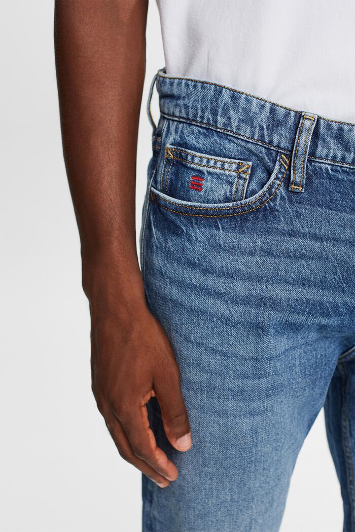 Gerade, konische Jeans mit mittelhohem Bund, BLUE MEDIUM WASHED, detail image number 2