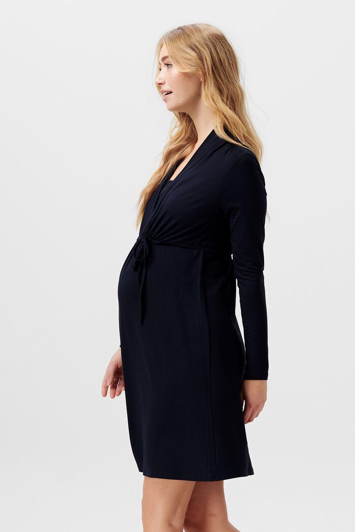 Jerseykleid mit V-Ausschnitt und Stillfunktion, NIGHT SKY BLUE, detail image number 4