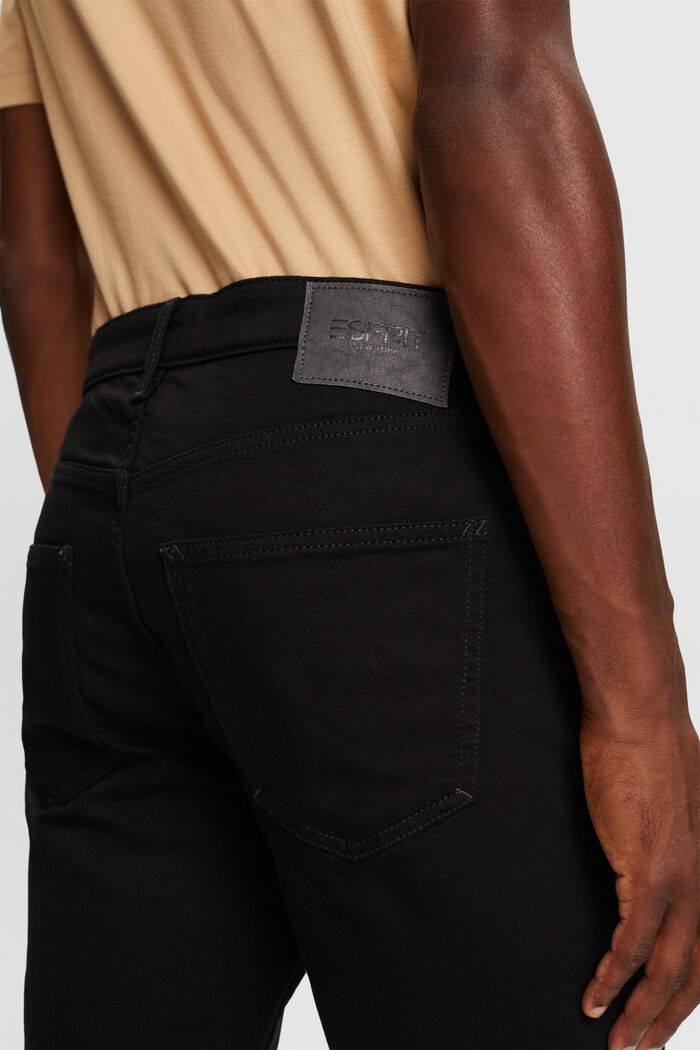 Jeans mit mittlerer Bundhöhe und schmaler Passform, BLACK RINSE, detail image number 4