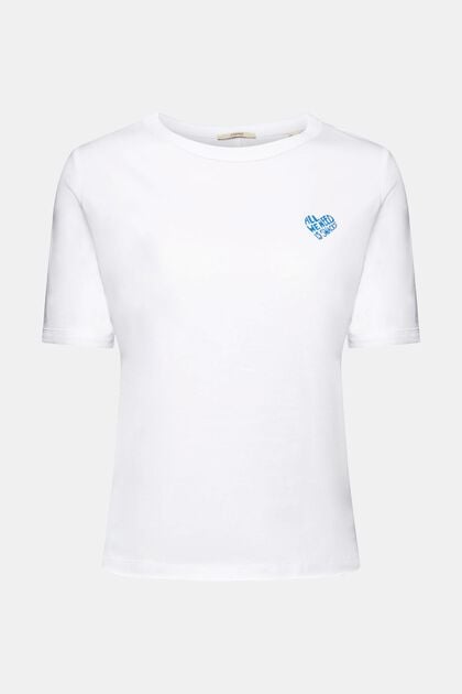 Baumwoll-T-Shirt mit herzförmigem Logo