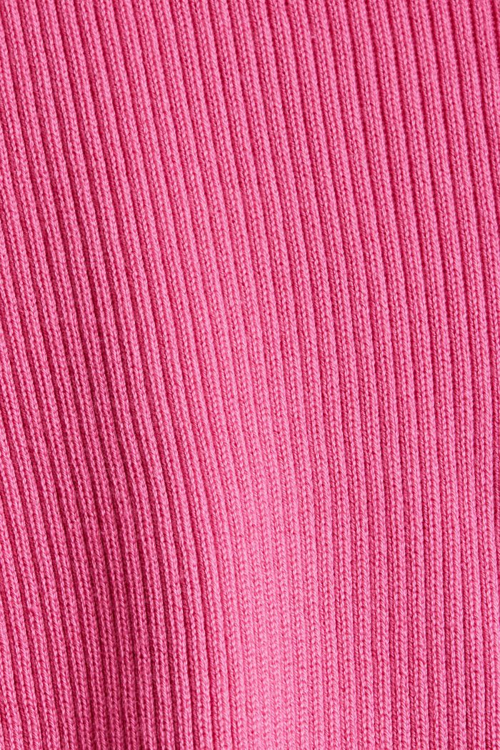 Gerippter Kurzarm-Pullover, Organic Cotton, PINK, detail image number 6