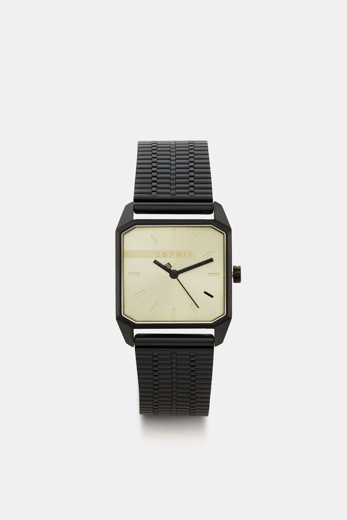 Uhr aus Edelstahl, BLACK, overview