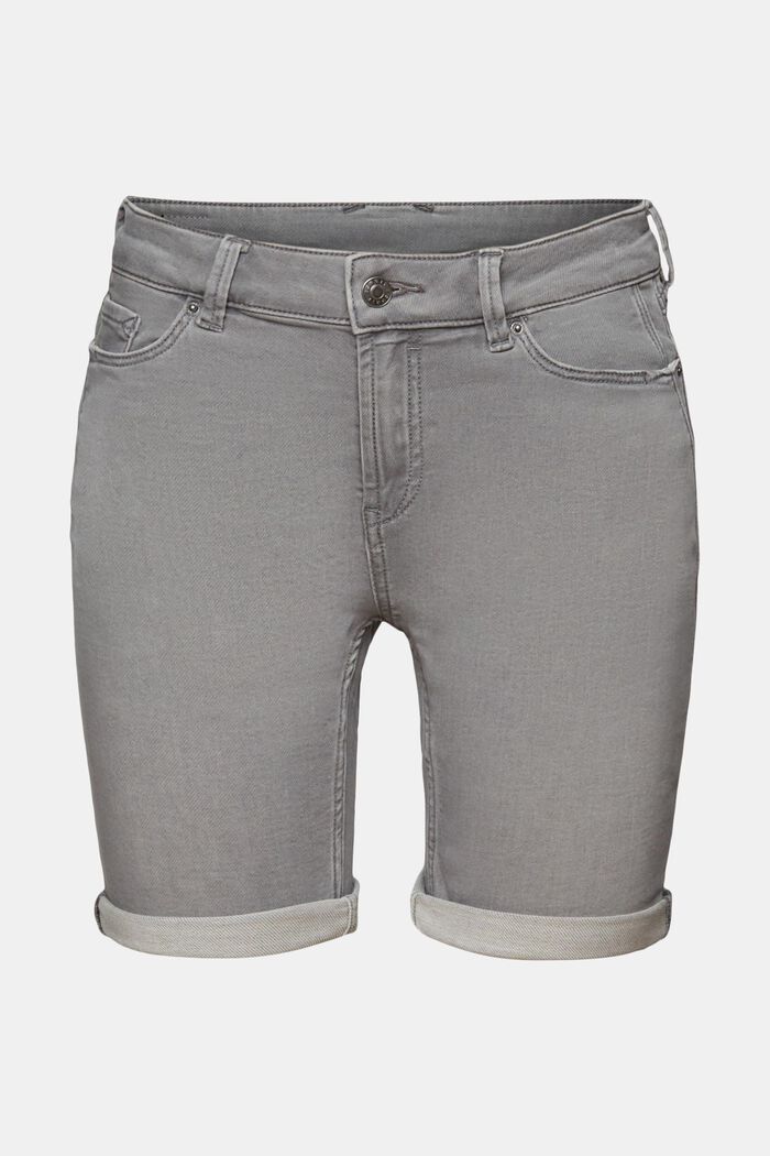 Jeans-Shorts aus Bio-Baumwoll-Mix, GREY MEDIUM WASHED, detail image number 7
