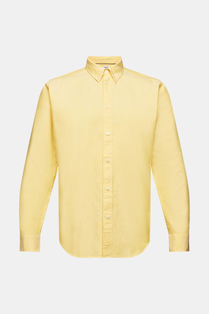 Oxford-Hemd aus Baumwolle, YELLOW, detail image number 7