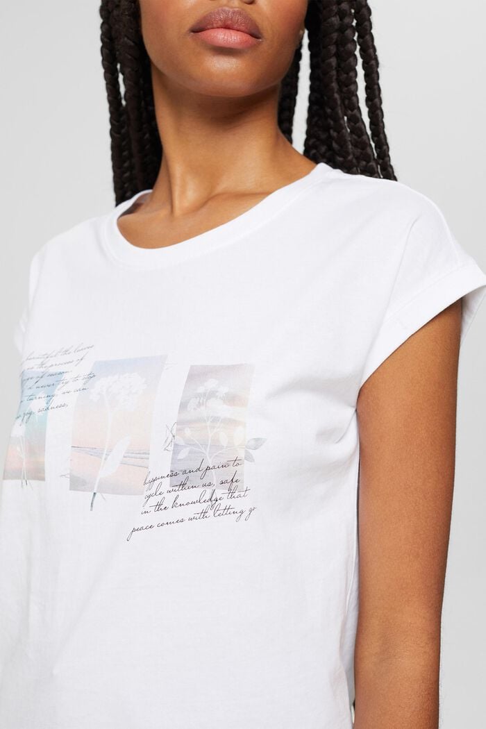 T-Shirt mit kunstvollem Print, WHITE, detail image number 2