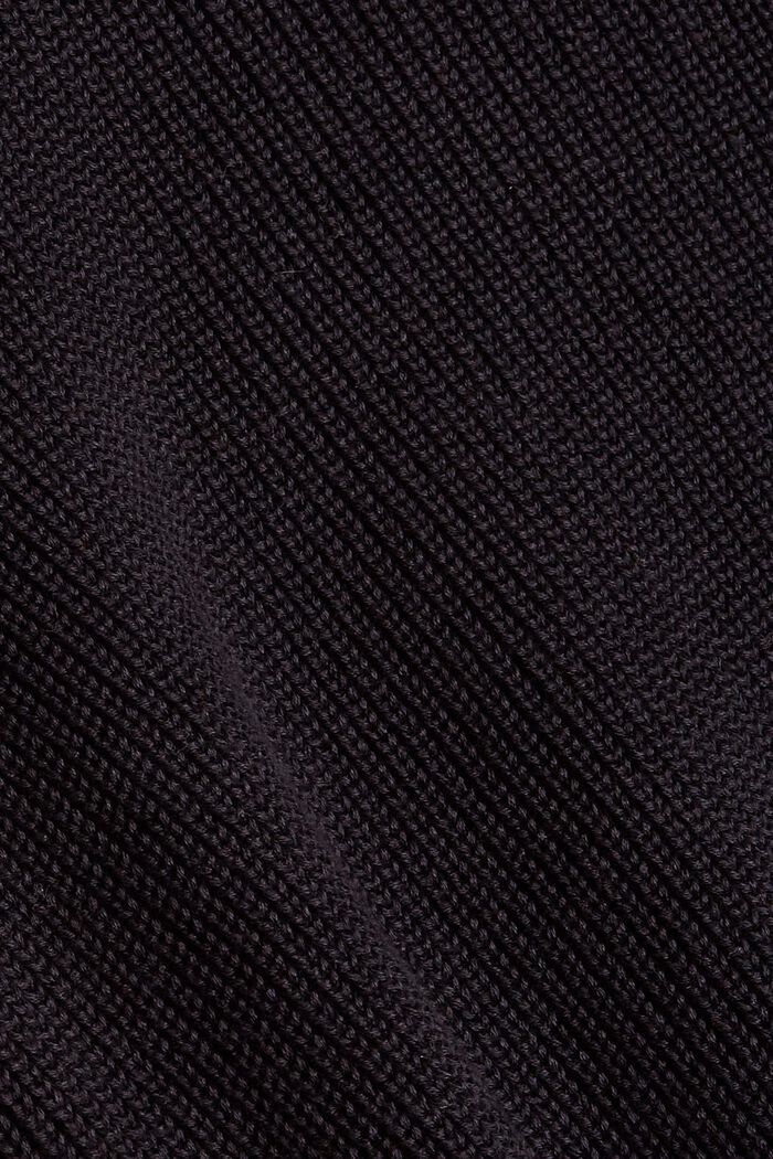 Rippstrick-Kleid mit Schulter-Detail, BLACK, detail image number 4